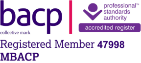 British Association for Counselling and Psychotherapy (BACP) accredited member logo.